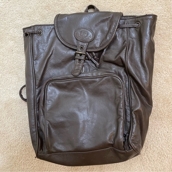 M International Women’s Brown Leather Backpack - Picture 1 of 12